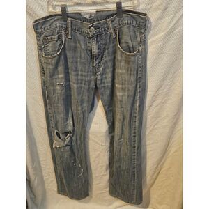 Levi's Men's Blue Denim Jeans 30x32 Ripped Faded Distressed